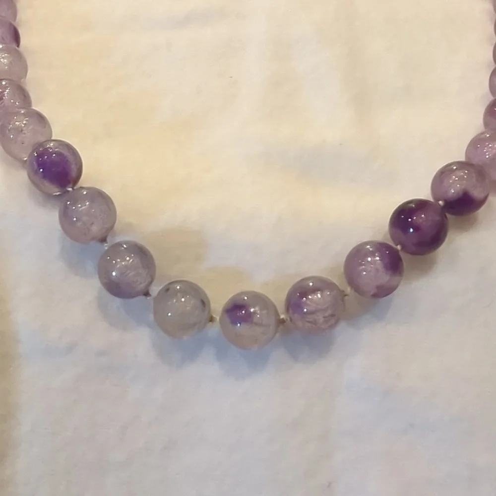 Purple/Lavender ball‎ necklace